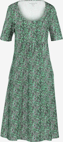 Green Cotton Summer Dress in Mixed colors: front