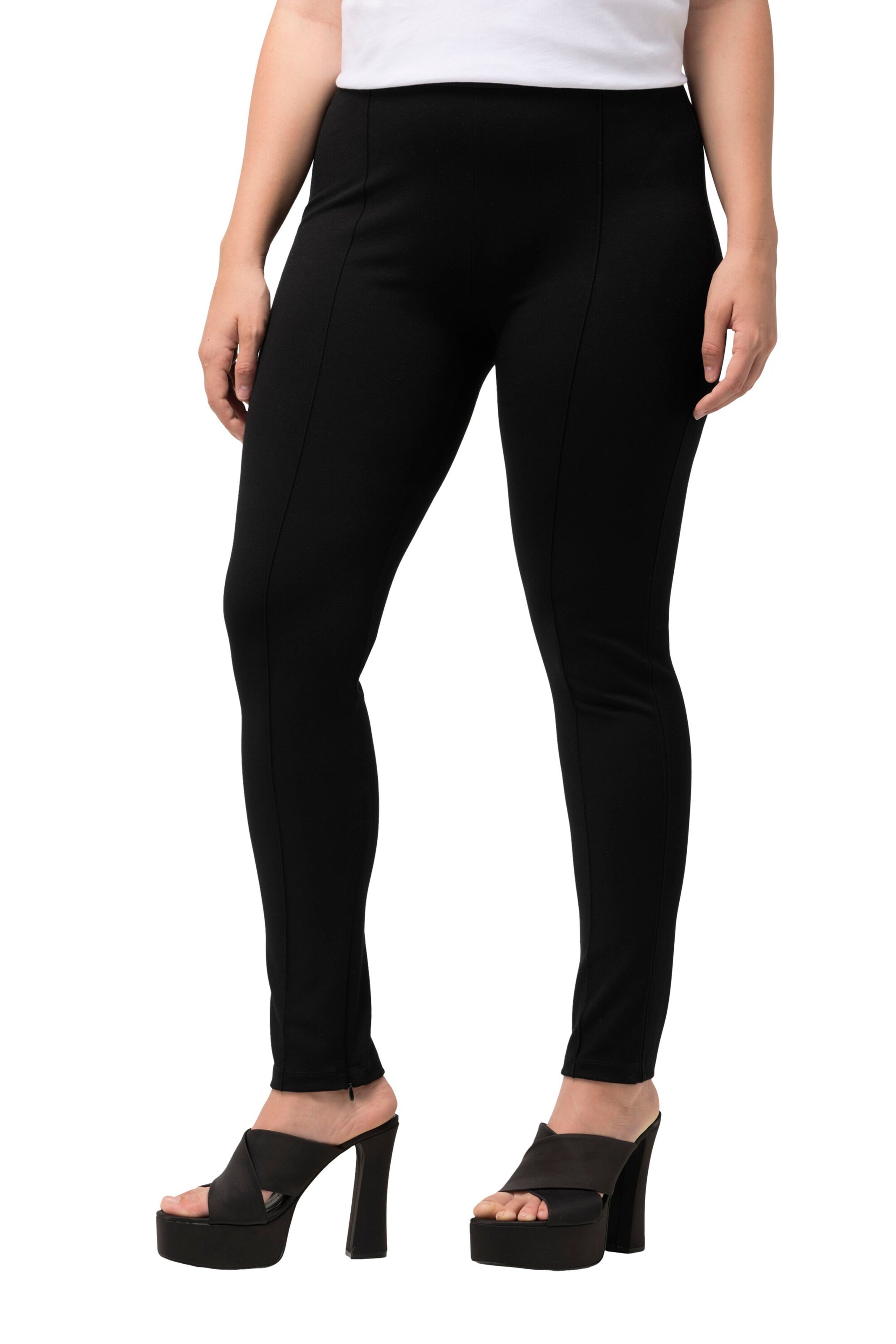 Ulla Popken Skinny Leggings in Zwart: voorkant