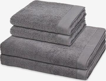 ROSS Towel 'Doubleface Stripes' in Grey: front