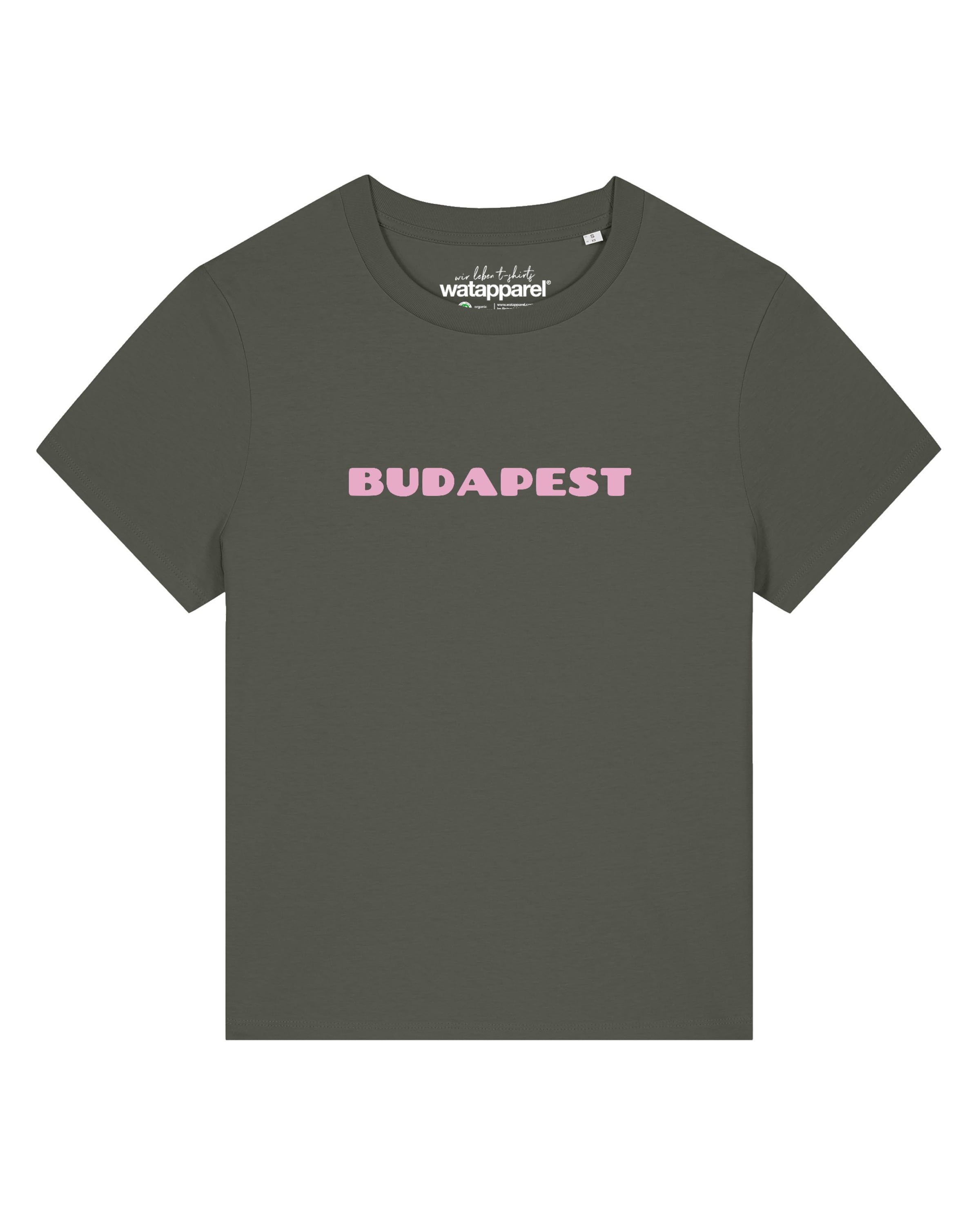 Watapparel T-Shirt 'Budapest Flora' in XXL in khaki / hellpink, Produktansicht