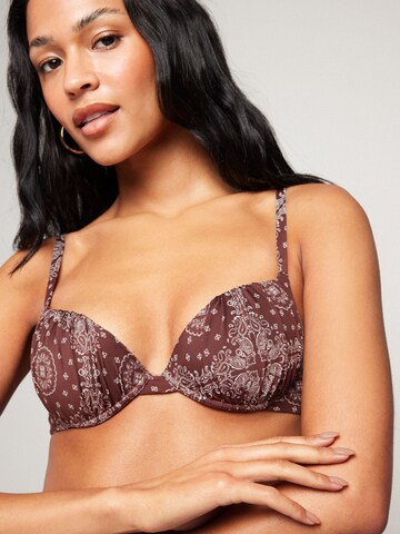 Tezenis Push-up Bikini Top 'Country Vibe' in Brown