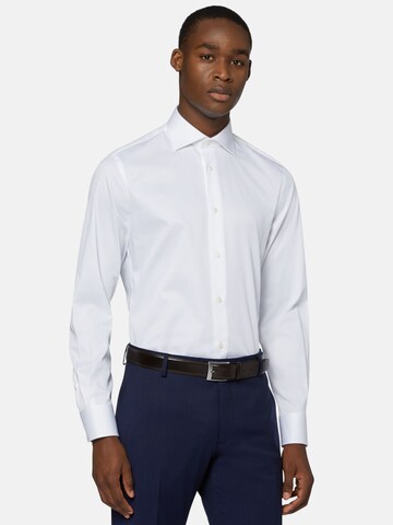 Boggi Milano Slim fit Button Up Shirt in White: front