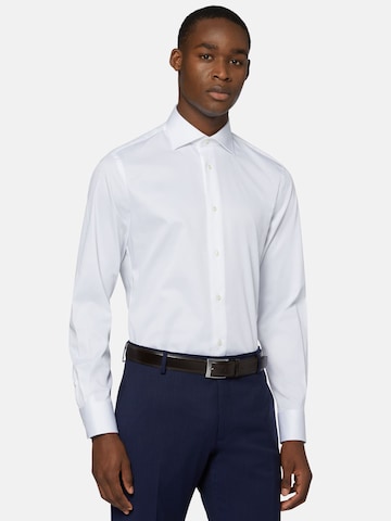Boggi Milano Slim Fit Skjorte i hvid: forside