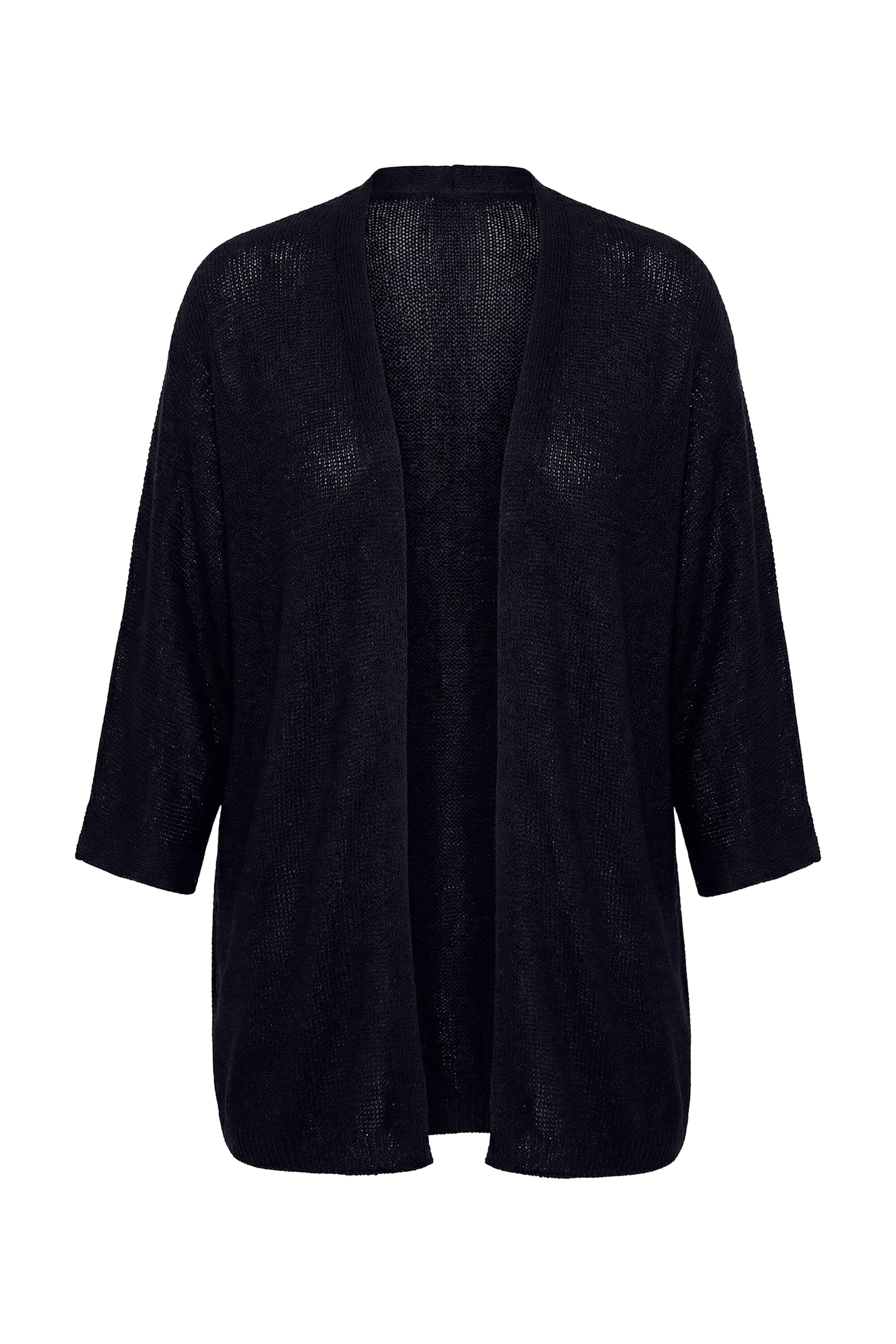 MIAMODA Strickjacke in Schwarz: Vorderseite