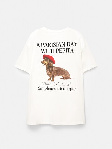 Pull&Bear T-shirt i vit