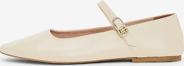 Ballerines à lanières TOMMY HILFIGER en beige : devant