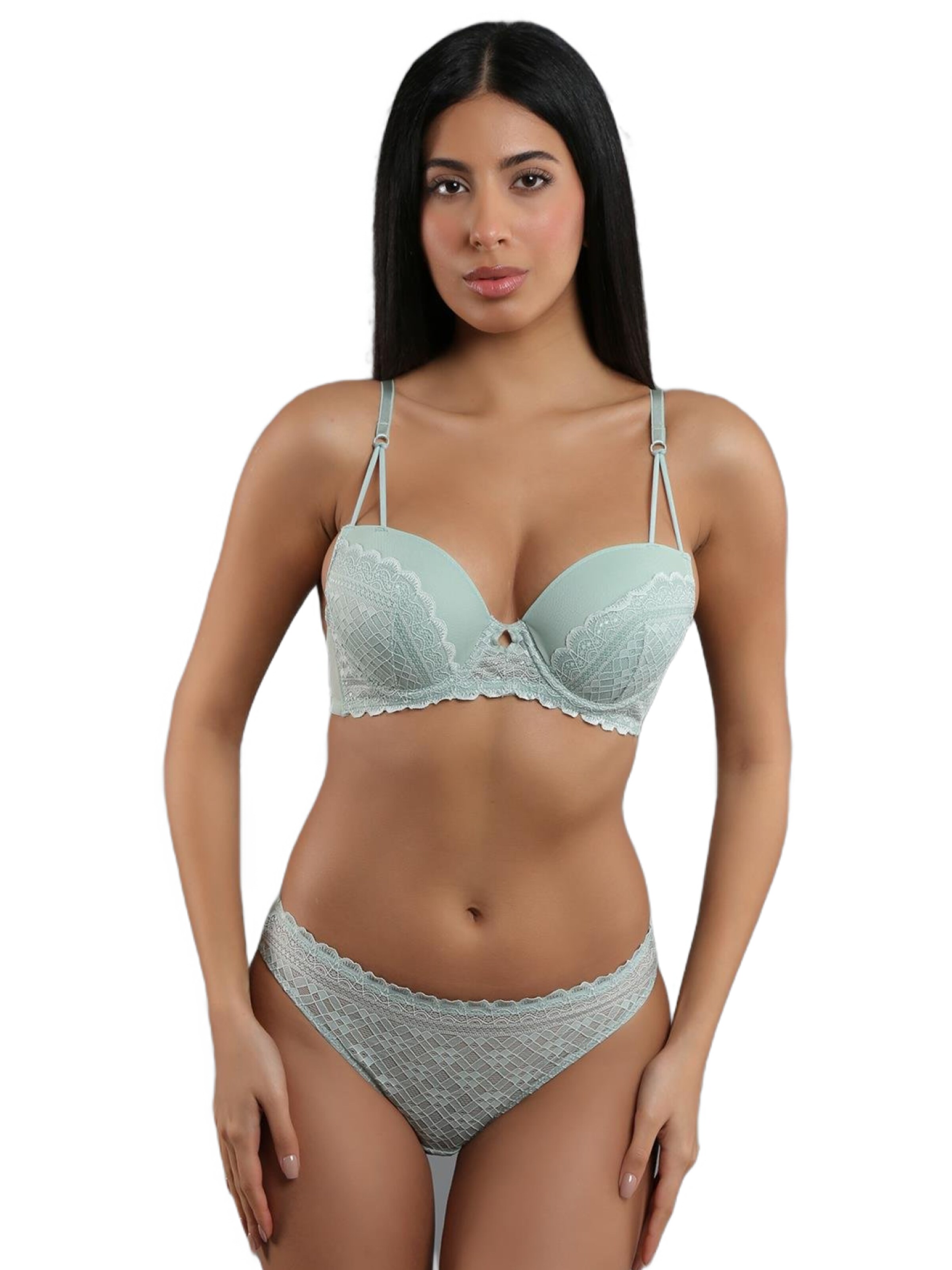 C&City T-Shirt Wäsche-Sets in Grün: Vorderseite