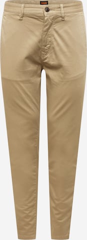 Coupe slim Pantalon chino 'Taber' BOSS Orange en marron : devant