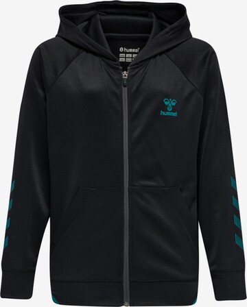 Hummel Athletic Zip-Up Hoodie in Black: front