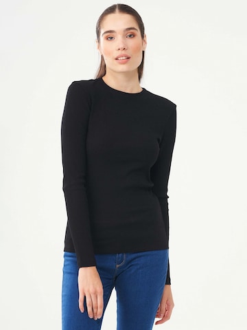 Organication Top in Schwarz: Vorderseite