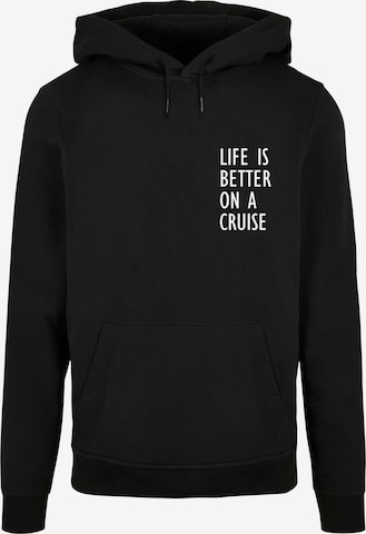 Sweat-shirt 'Life Is Better' Merchcode en noir : devant