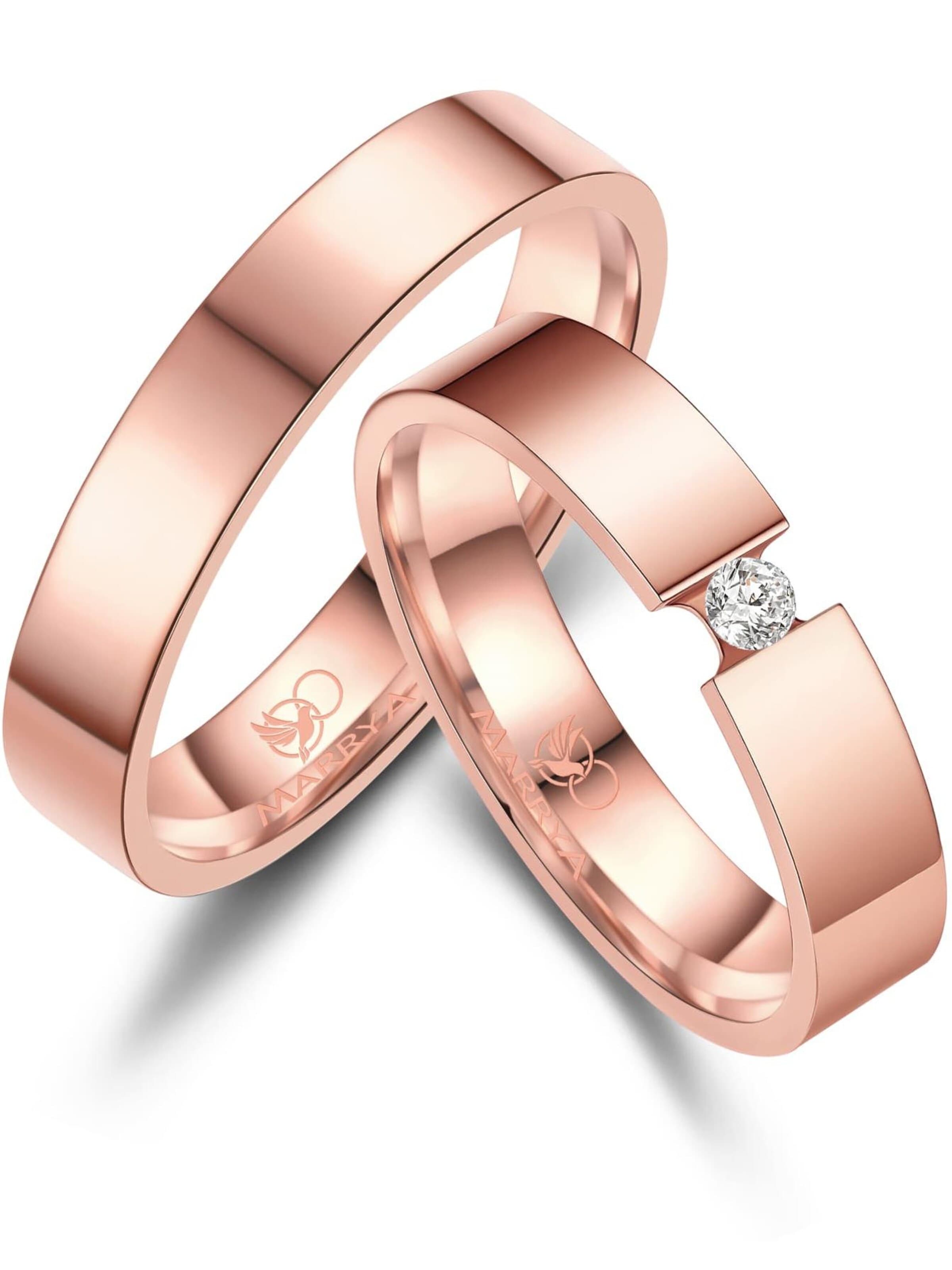 MARRYA Ring 'MARRYA ES-45 Eheringe aus Edelstahl' in Goud