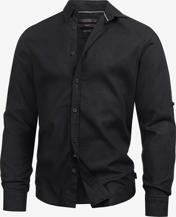 INDICODE JEANS Regular fit Button Up Shirt ' Brayden ' in Black: front