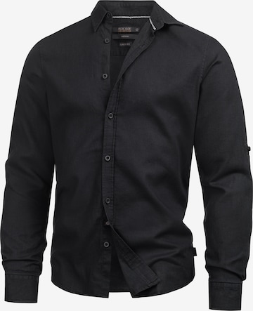 INDICODE JEANS Overhemd ' Brayden ' in Zwart: voorkant
