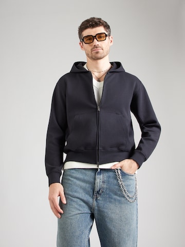 Veste de survêtement Abercrombie & Fitch en noir : devant