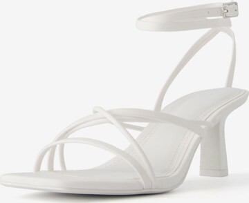 Bershka Strap sandal in White: front