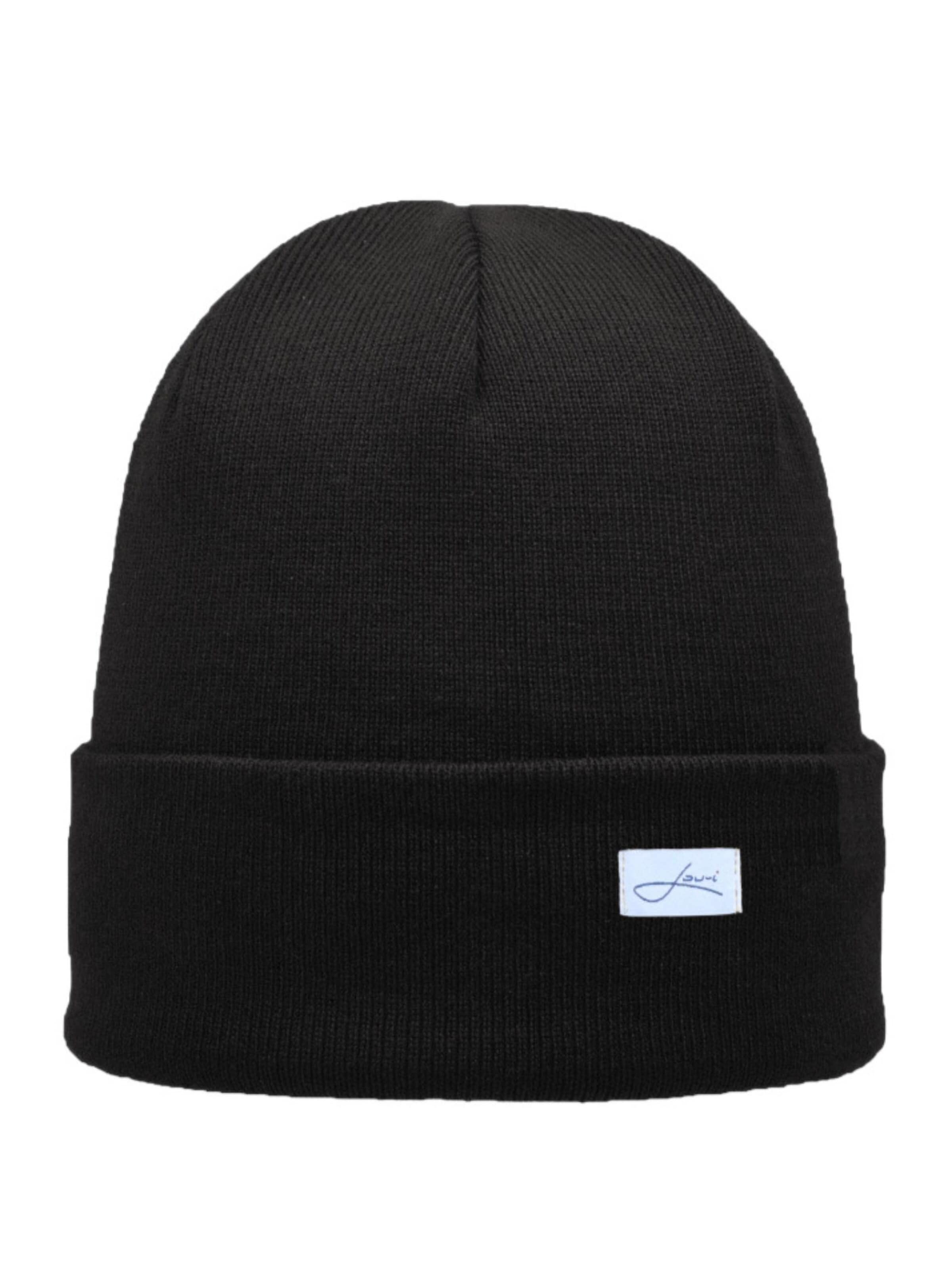 Lou-i Beanie 'Mütze aus Bio-Baumwolle' in Black: front