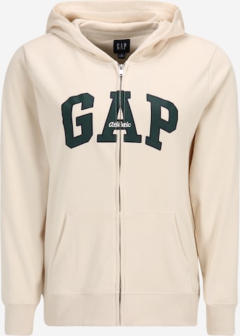 Gap Tall Zip-Up Hoodie in Beige: front