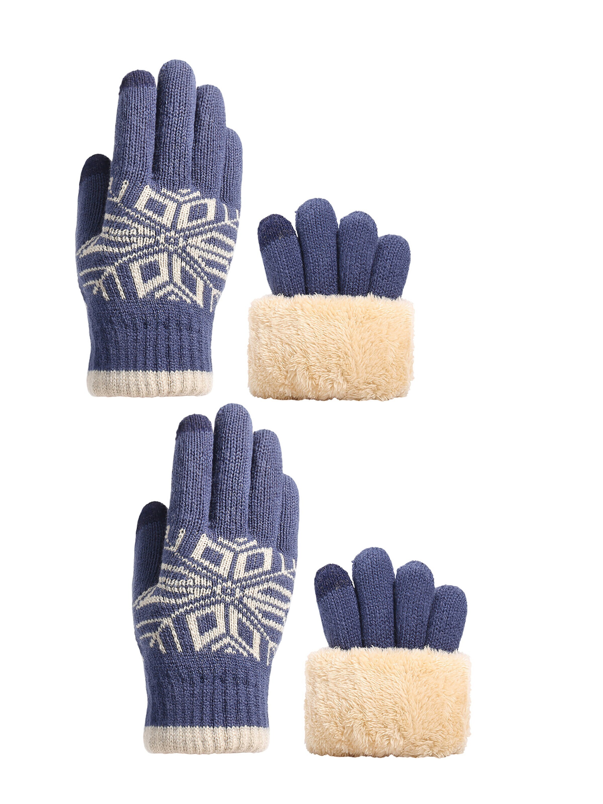 Magicshe Fingerhandschuhe 'Winter Strickhandschuhe Touchscreen'‌‌‌‌‌‌‌‌ in Blau: Vorderseite