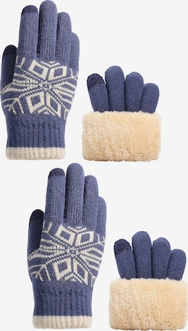 Magicshe Fingerhandschuhe 'Winter Strickhandschuhe Touchscreen' in Blau: Vorderseite