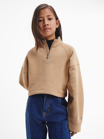 Calvin Klein Jeans Sweatshirt in Beige: front