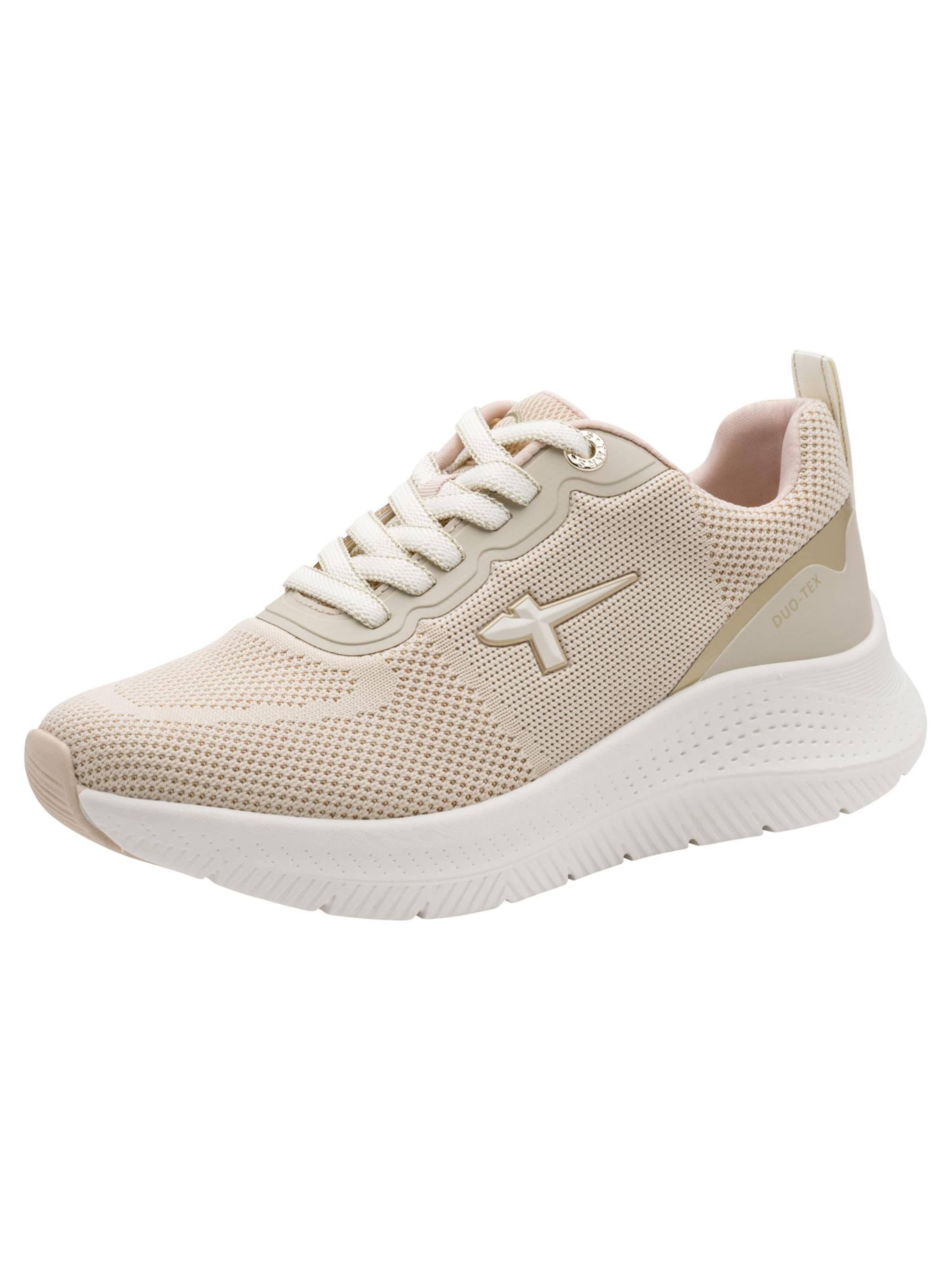 Baskets basses Tamaris en beige : devant