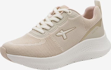 Baskets basses Tamaris en beige : devant