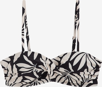 WE Fashion Bandeau Bikinitop in Zwart: voorkant