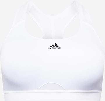 ADIDAS SPORTSWEAR Sports Bra 'Powerreact Medium-Support ' in White: front