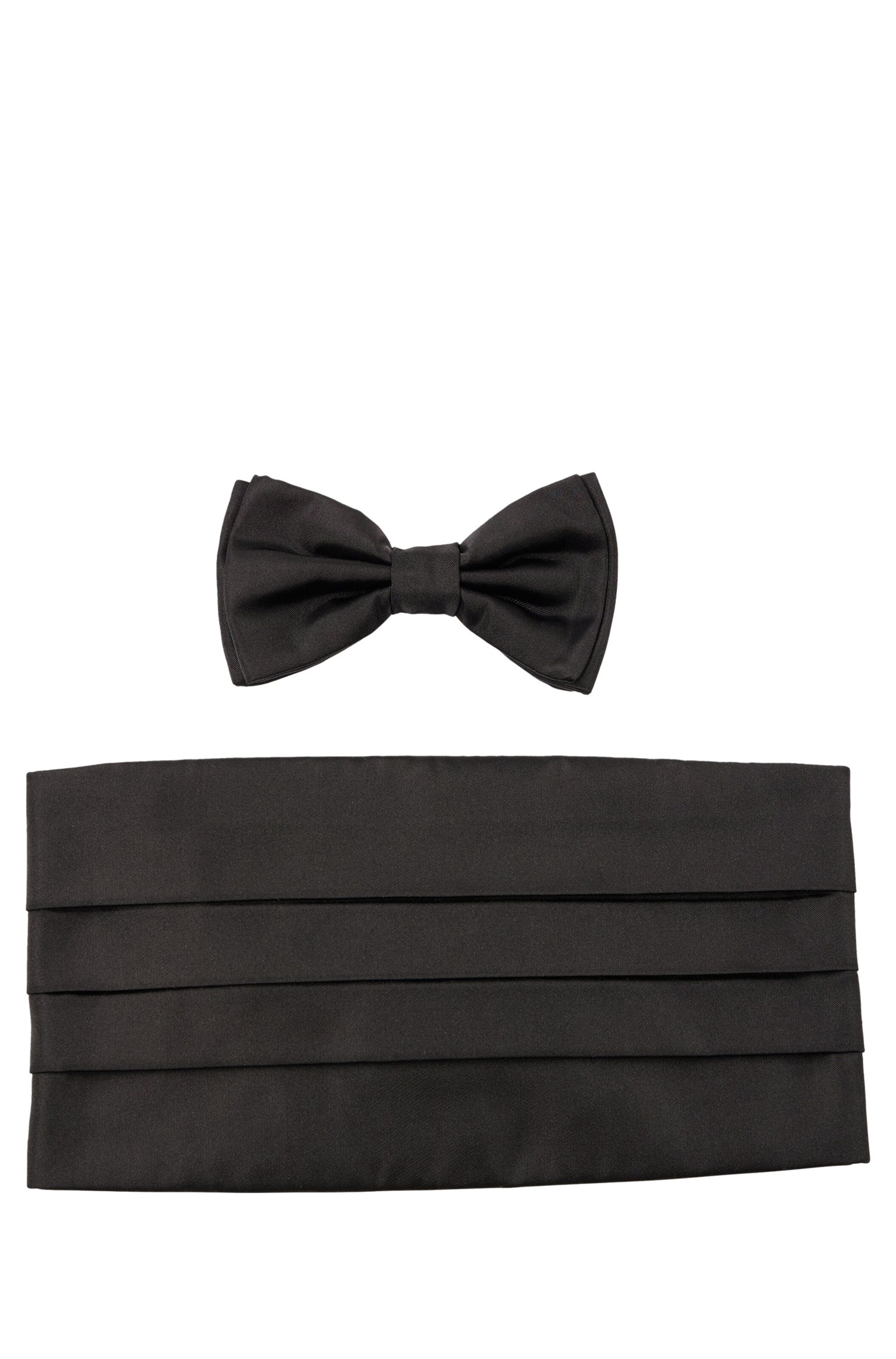 BOSS Fliege und Kummerbund in Schwarz: Vorderseite