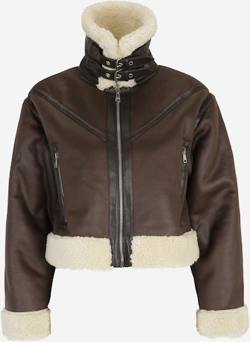 Only Petite Winter Jacket 'BETTY' in Brown: front