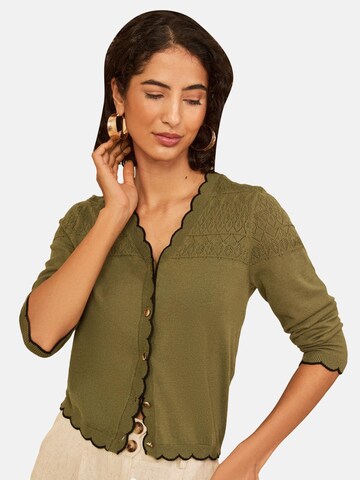 love & roses Knit Cardigan in Green: front