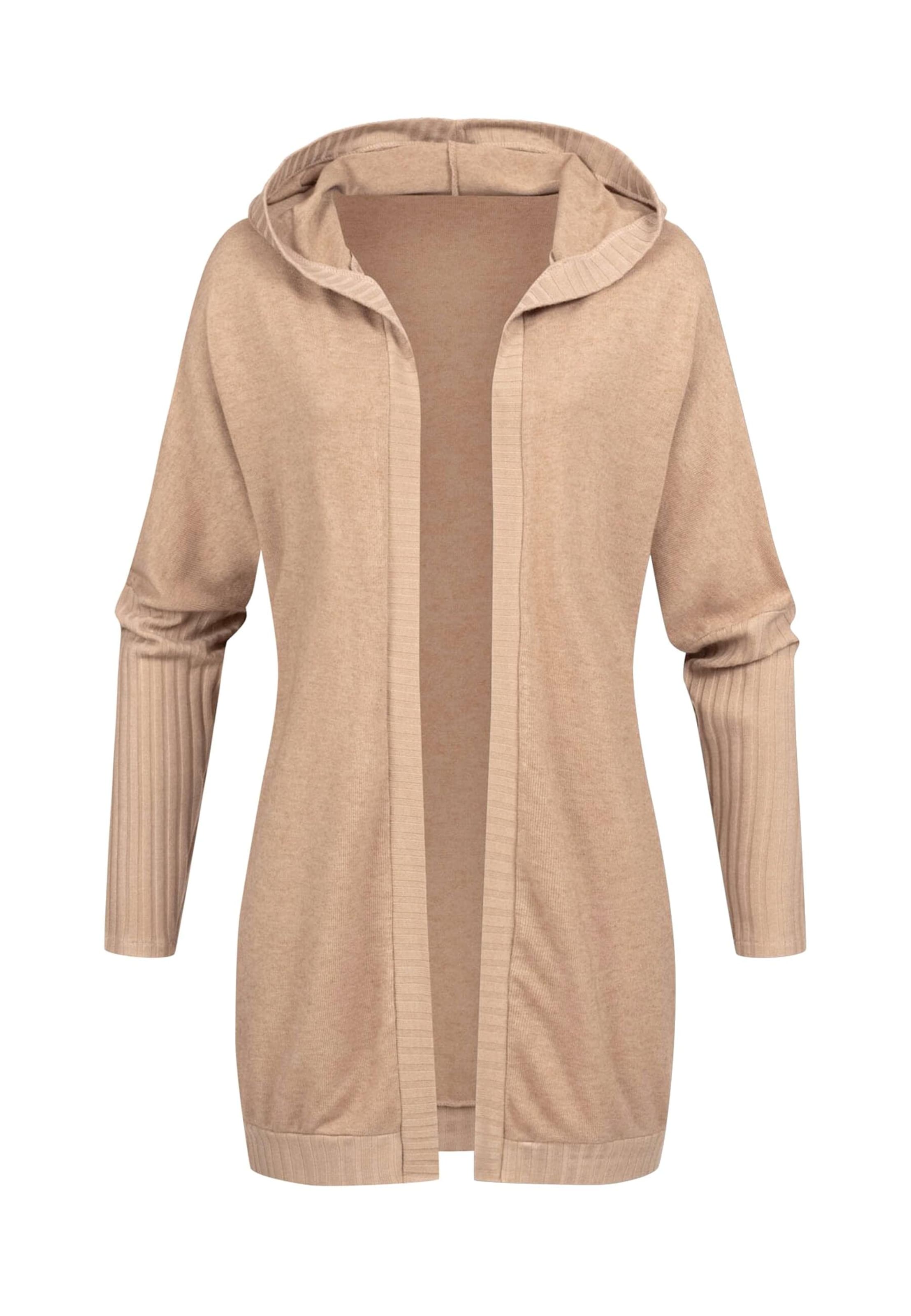 Cloud5ive Strickjacke in Beige: Vorderseite