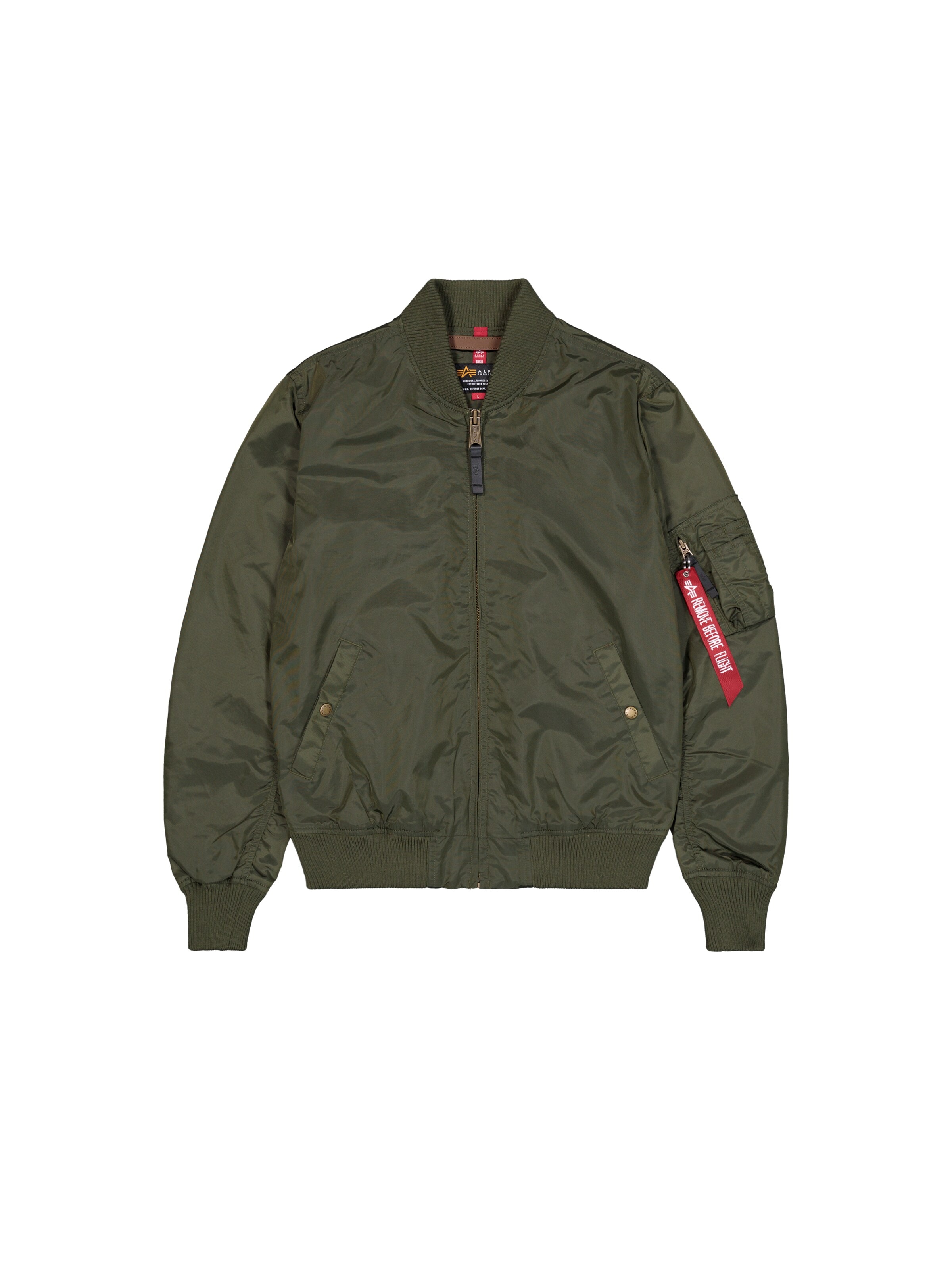 ALPHA INDUSTRIES Демисезонная куртка 'MA-1 TT' в Зеленый: спереди