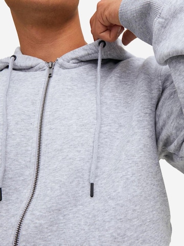 JACK & JONES Zip-Up Hoodie 'Bradley' in Grey