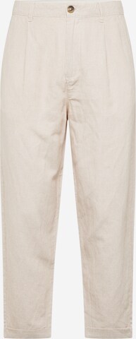 SELECTED HOMME Loosefit Bandplooibroek in Beige: voorkant