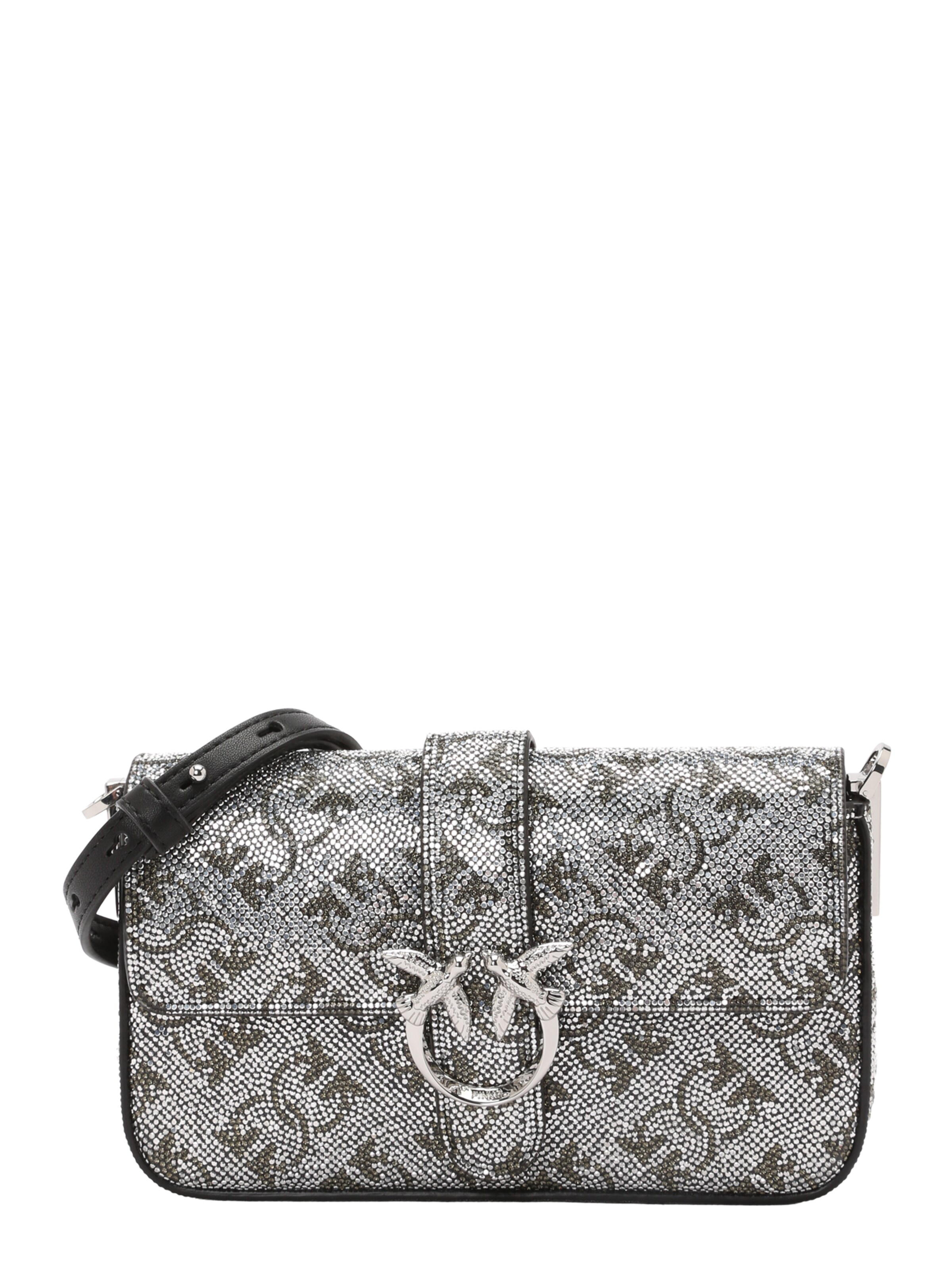 PINKO Crossbody Bag 'LOVE ONE' in Silver: front