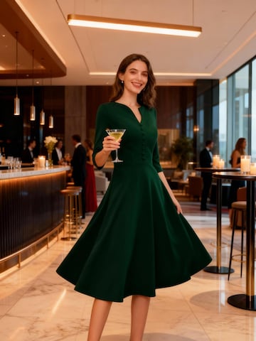 Zapaka Cocktail Dress in Green