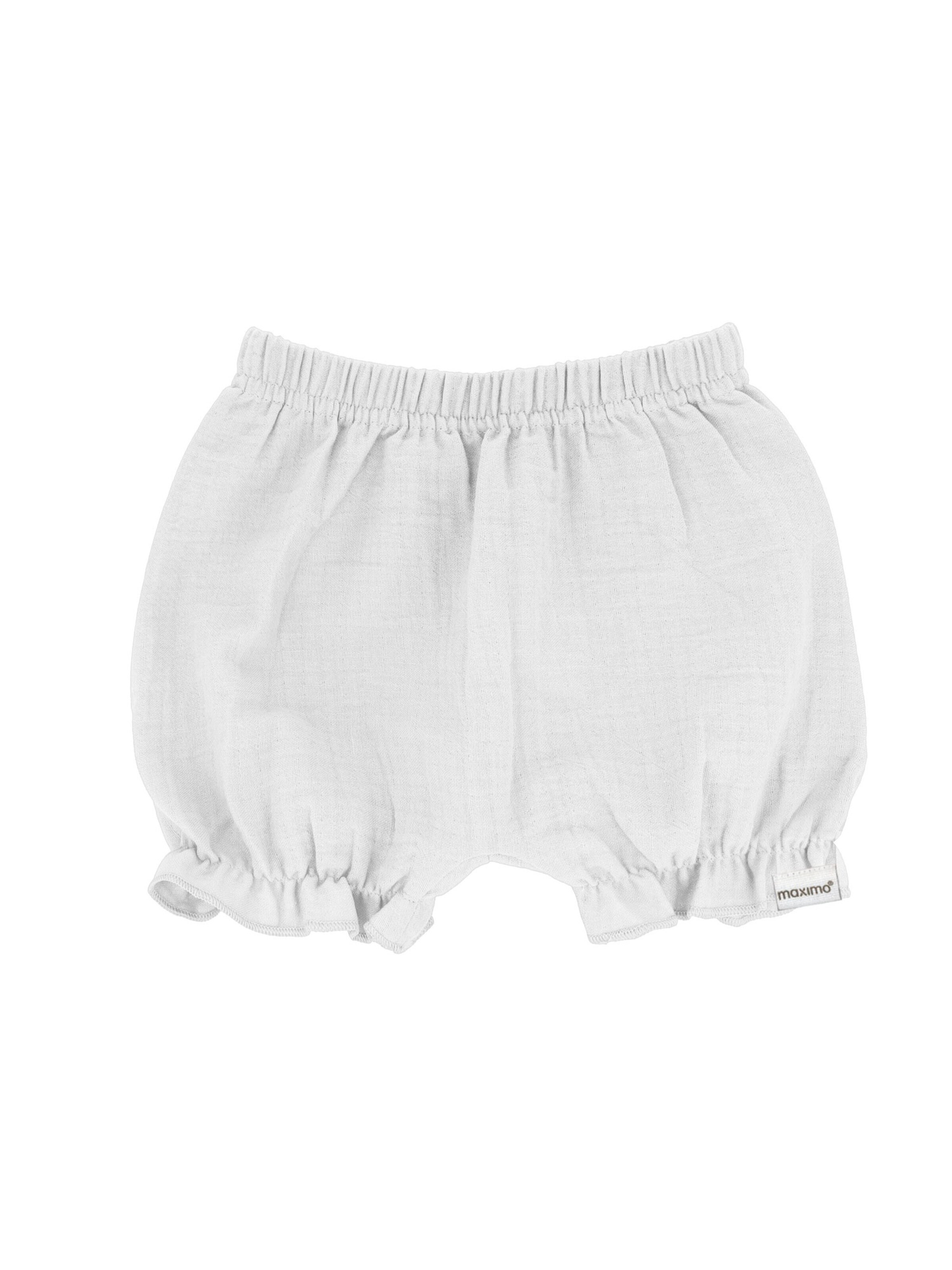 MAXIMO Regular Hose 'GOTS BABY GIRL-Pumphose Musselinstoff'‌‌‌‌‌ in Weiß: Vorderseite