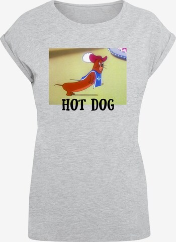 ABSOLUTE CULT Shirt 'Tom And Jerry - Hot Dog' in Grijs: voorkant