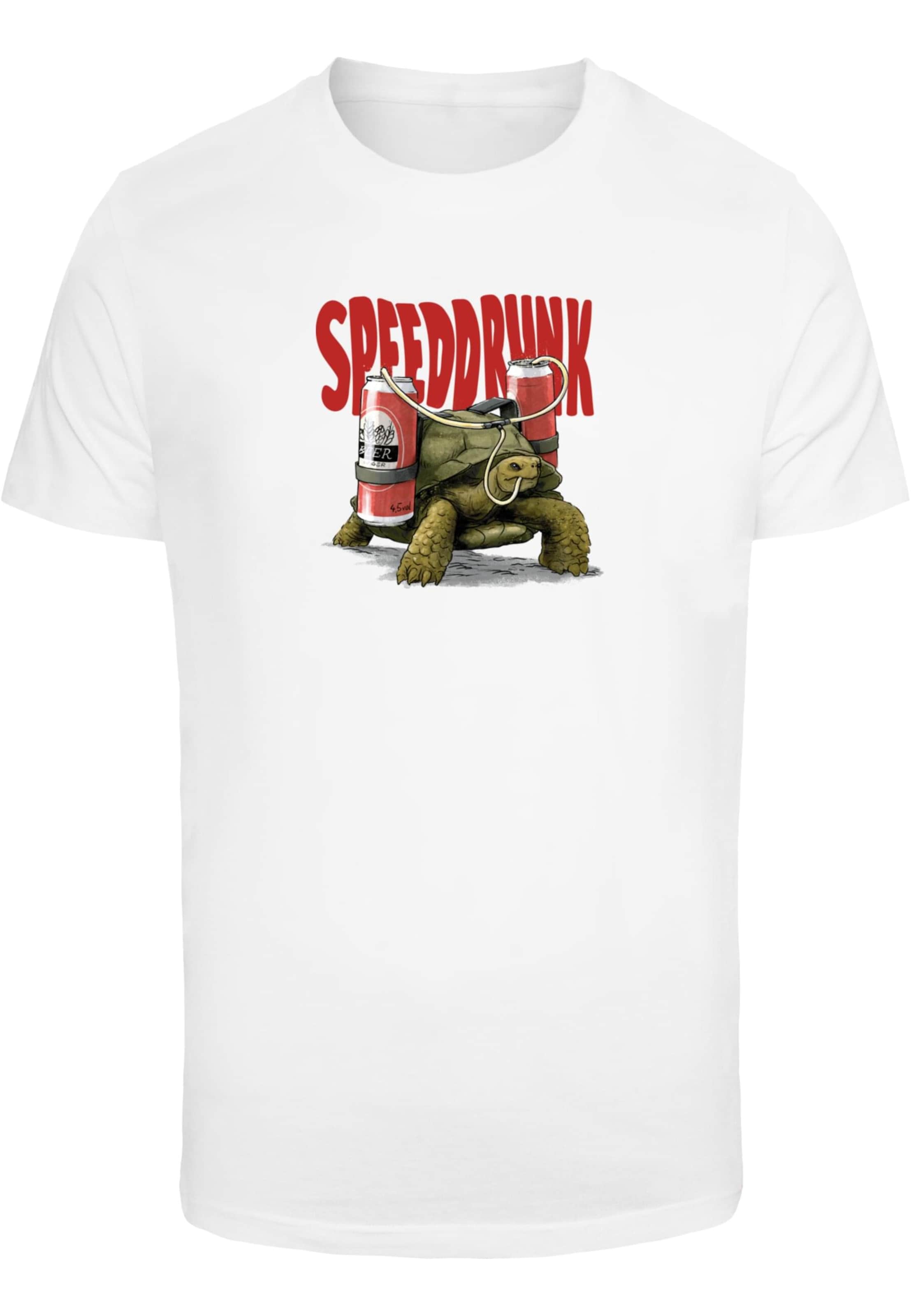 Mister Tee Shirt 'Speedrunk' in Wit: voorkant