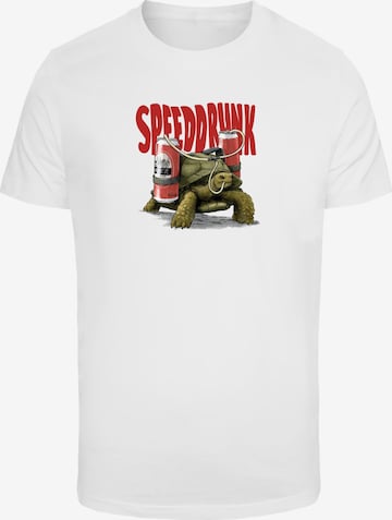 Mister Tee Shirt 'Speedrunk' in Wit: voorkant