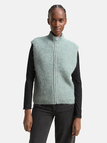 TOM TAILOR DENIM Gebreid vest in Blauw: voorkant