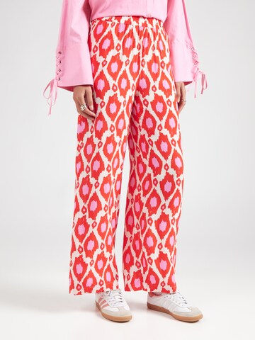 VILA Wide leg Trousers 'VIKikki' in Red: front