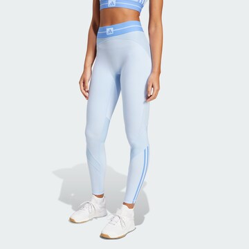 ADIDAS PERFORMANCE Skinny Sports trousers 'Hyperglam' in Blue: front