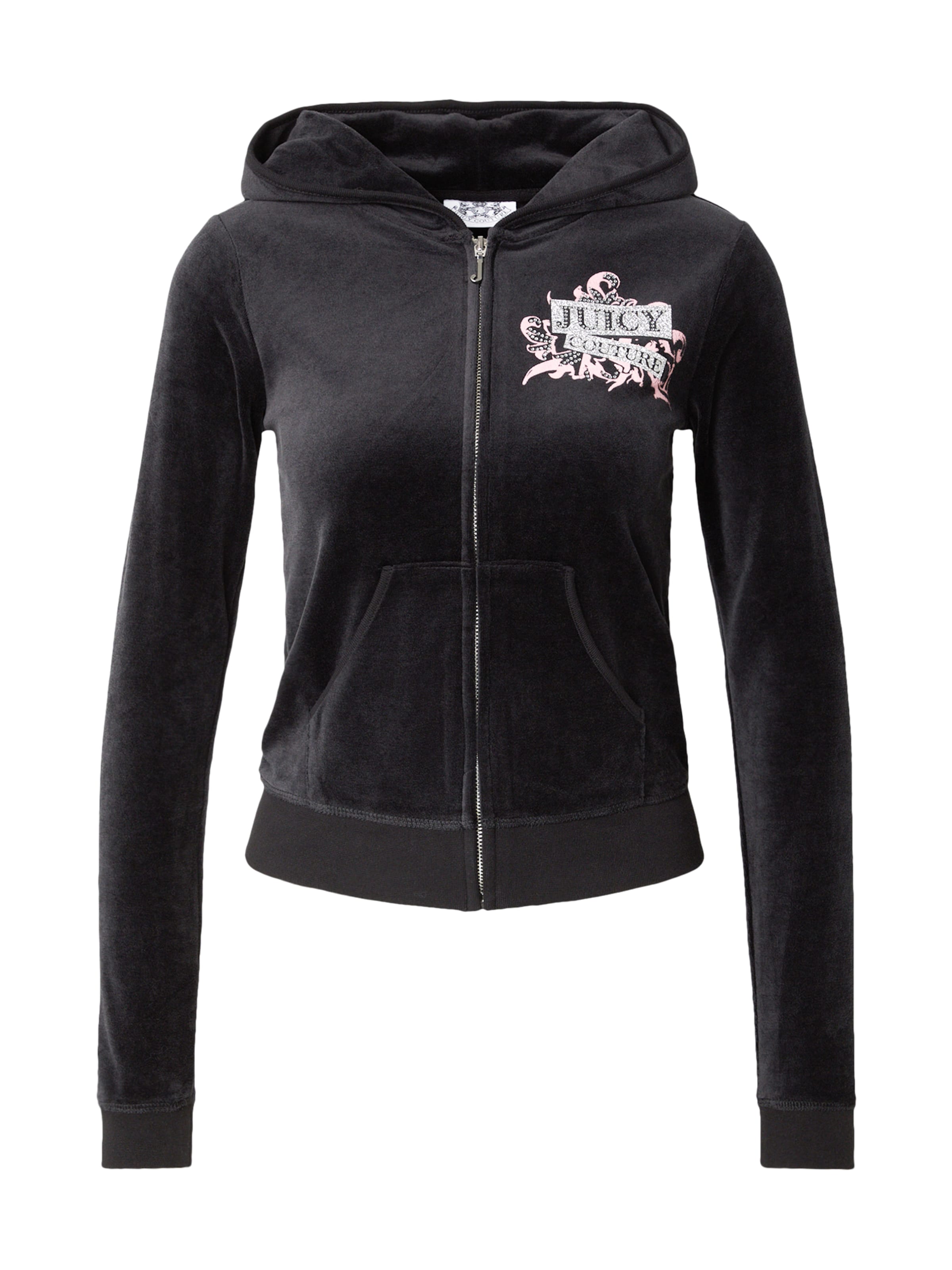 Juicy Couture - Casaco em moletão &#x27;WRAP YOU UP&#x27; em preto: frente