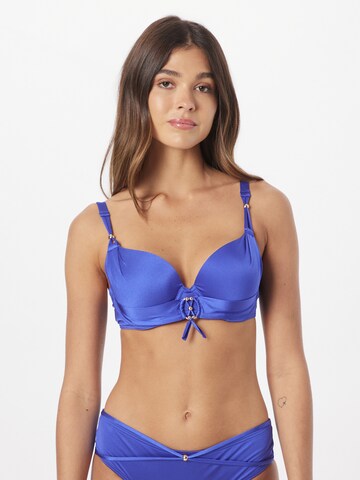 LingaDore - Clásico Top de bikini en azul: frente