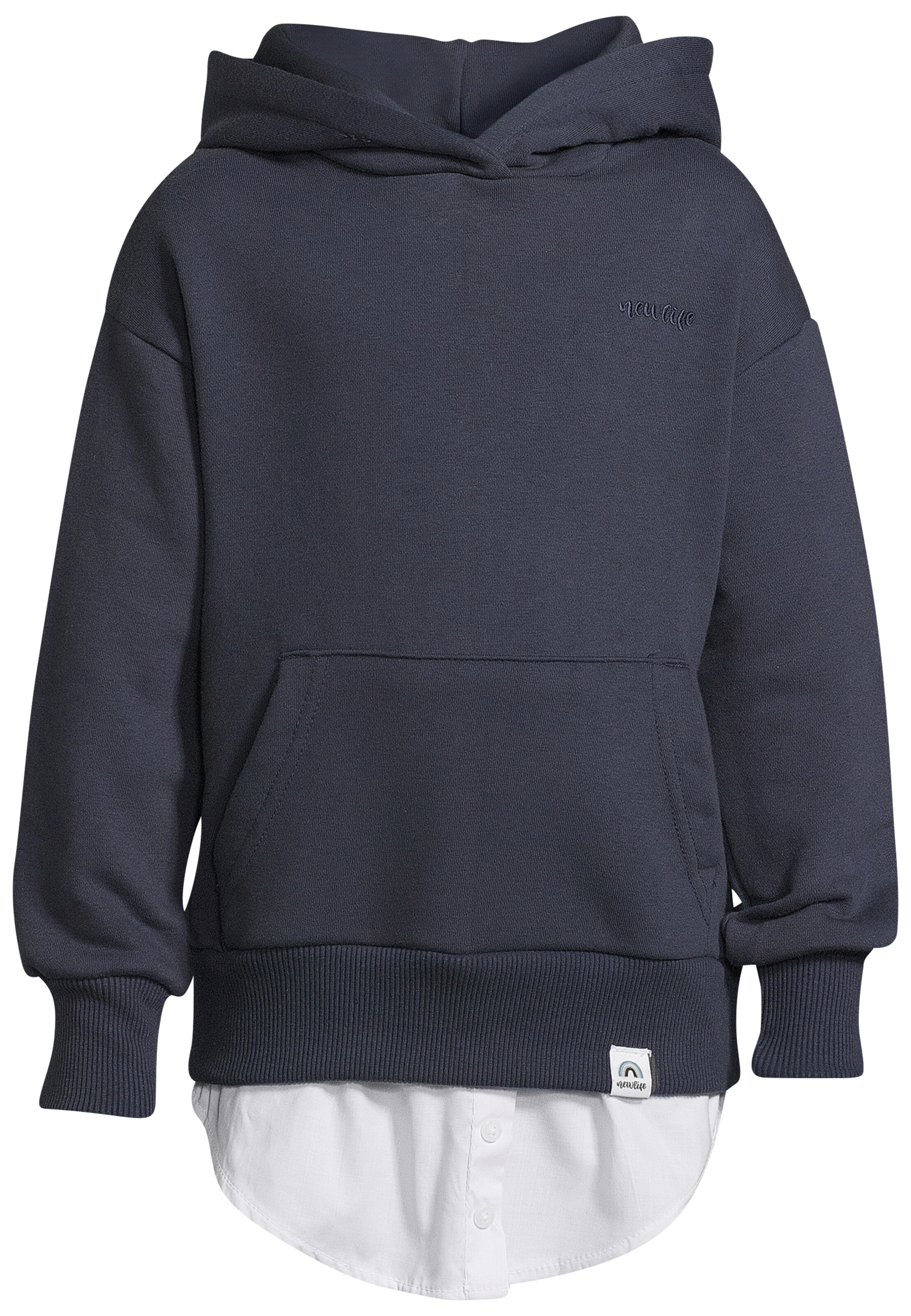 New Life Kapuzensweatshirt in Blau: Vorderseite