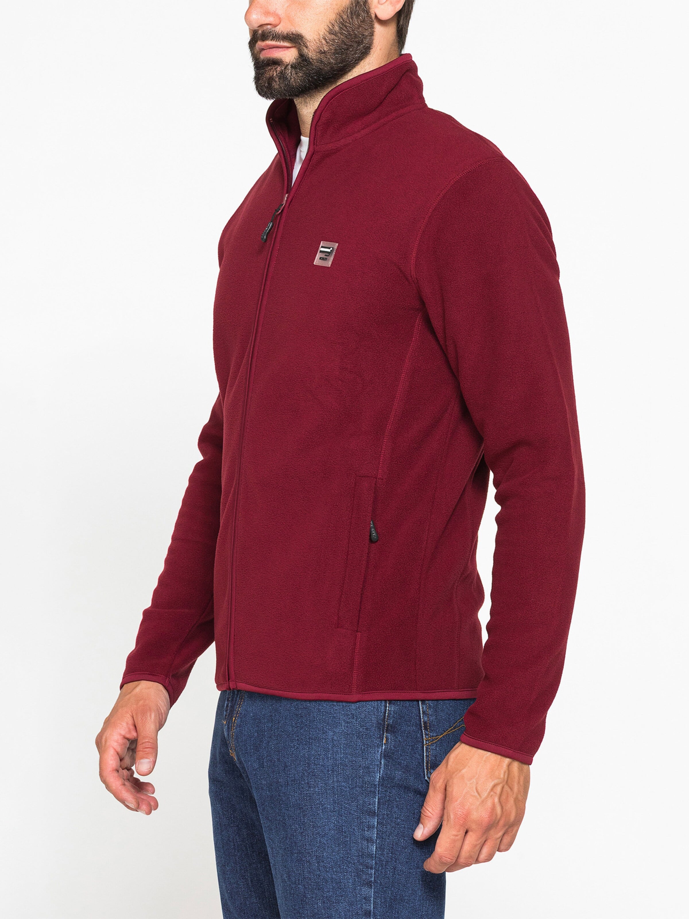 Carrera Jeans Fleece jacket 'Central Zip' in Red
