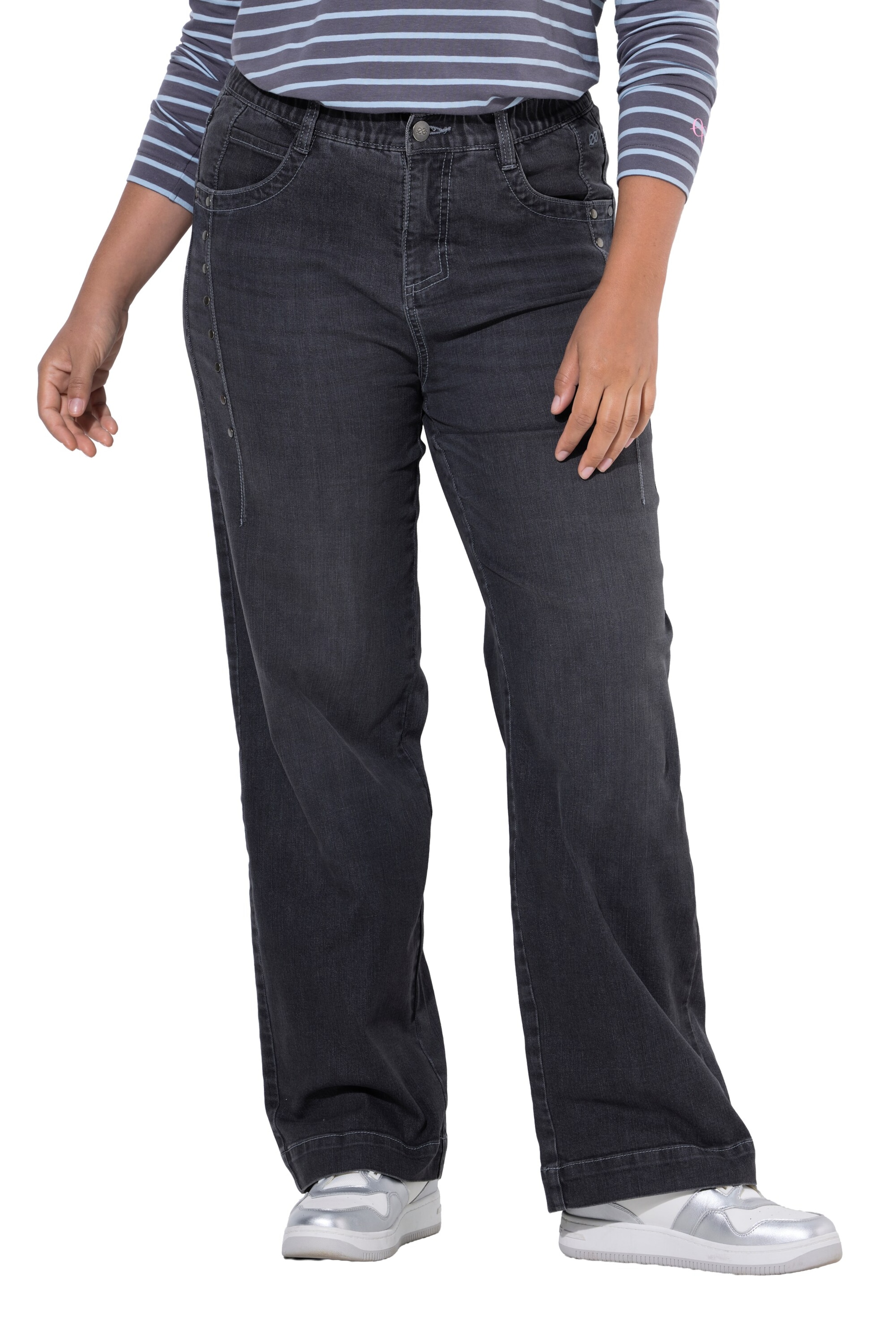 LAURASØN Regular Jeans in Grijs: voorkant
